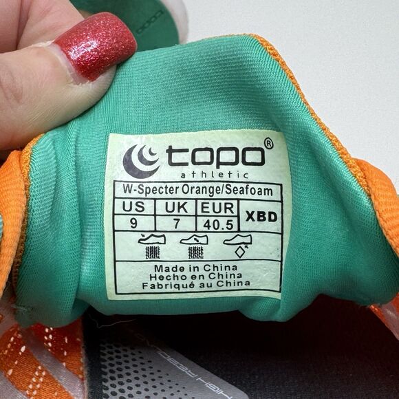 Topo Athletic Specter Orange Seafoam Running Shoes Sneakers Women’s Size 9 - Picture 7 of 11